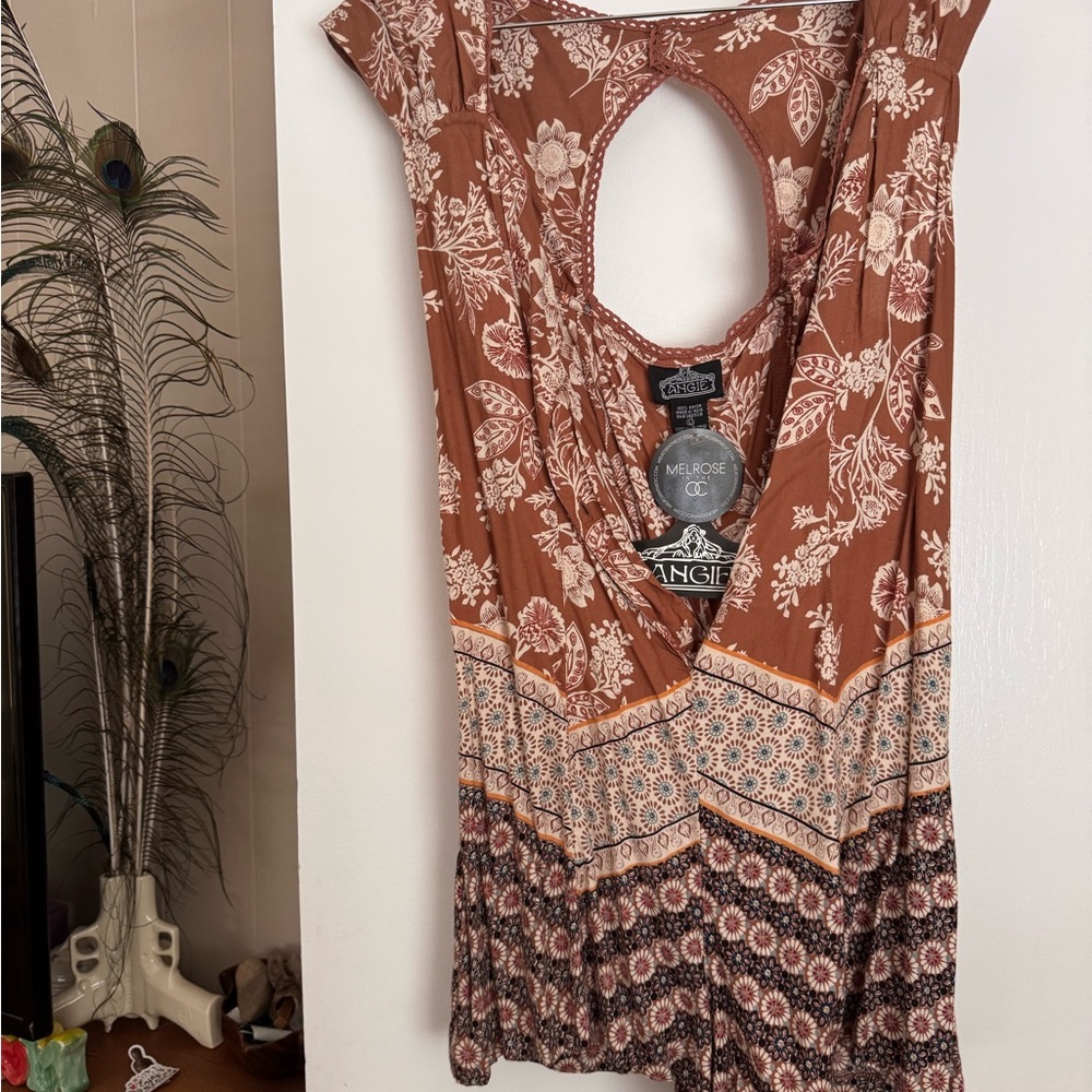 Bohemian Floral Romper with Cutout